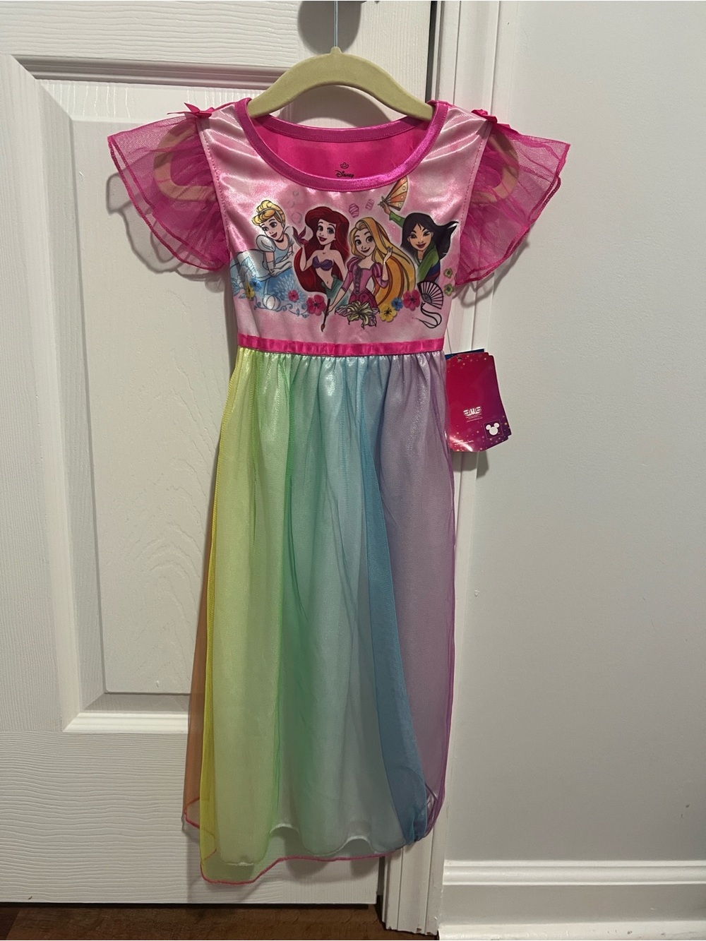 Disney Rainbow Tulle Princess Dress in Pink and Multicolor